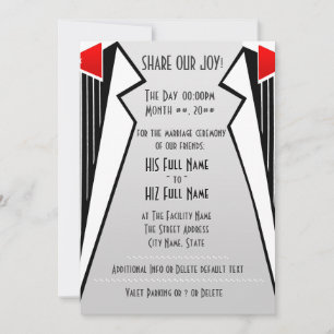 Bauhaus Tuxedo (Wedding Ceremony) Invitation
