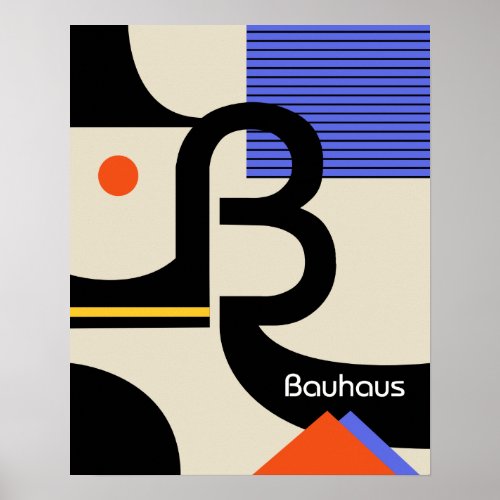 bauhaus typography retro modern graphic design poster