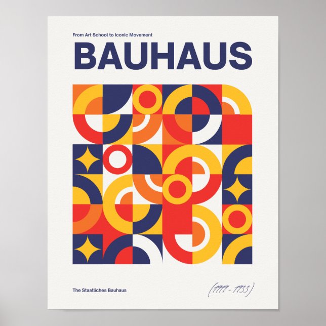 Bauhaus Vintage Art Print Geometric Poster (Front)
