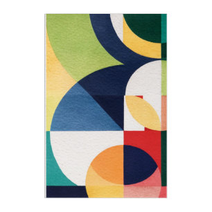 Bauhaus Watercolor - Geometric Green Poster Acrylic Print