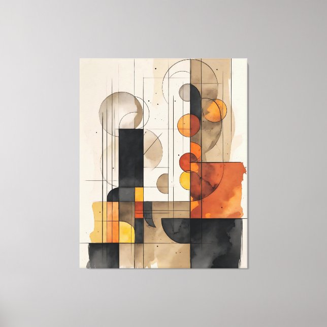 Bauhaus Watercolour Abstract canvas  Print (Front)