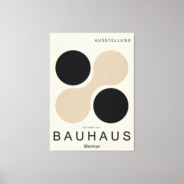 Bauhaus Weimar Circle Art Print Beige Black (Front)