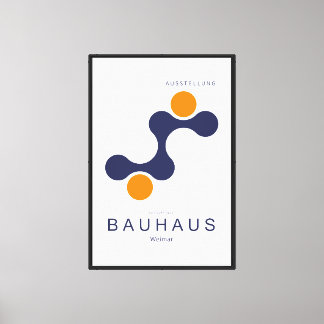 Bauhaus Weimar Navy Orange Molecule Art Print