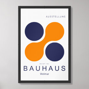 Bauhaus Weimar Orange Navy Circle Art Print