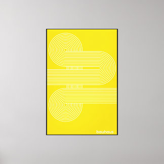 Bauhaus Yellow S-Curve Line Art Print Bold