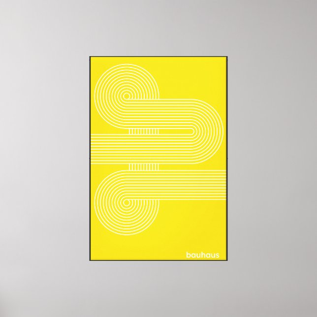 Bauhaus Yellow S-Curve Line Art Print Bold (Front)