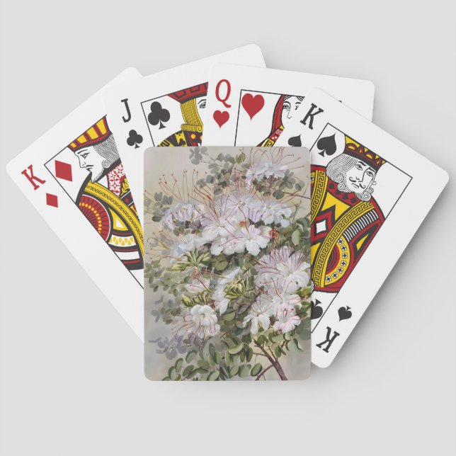 Bauhinia Flowers Drawing, Birthday Idea Artwork Poker Cards (Back)