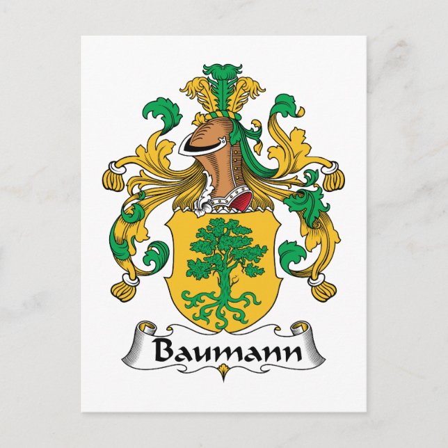 Baumann Family Crest Postcard (Front)