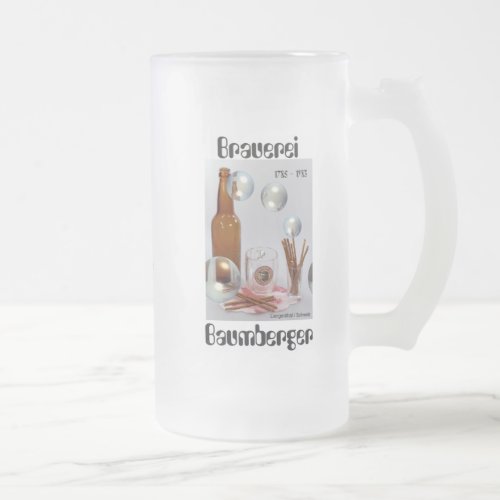 Baumberger Langenthal brewery Frosted Glass Beer Mug