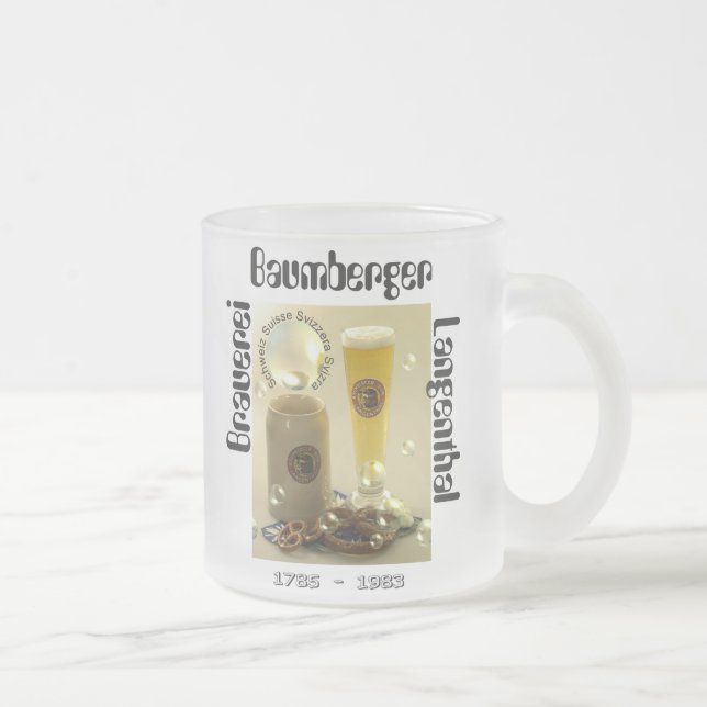 Baumberger Langenthal brewery Frosted Glass Coffee Mug (Right)