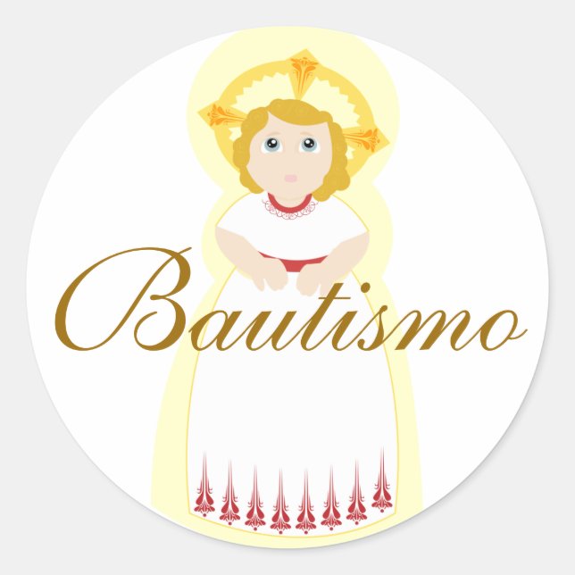 "Bautismo" Sticker-Customize Classic Round Sticker (Front)