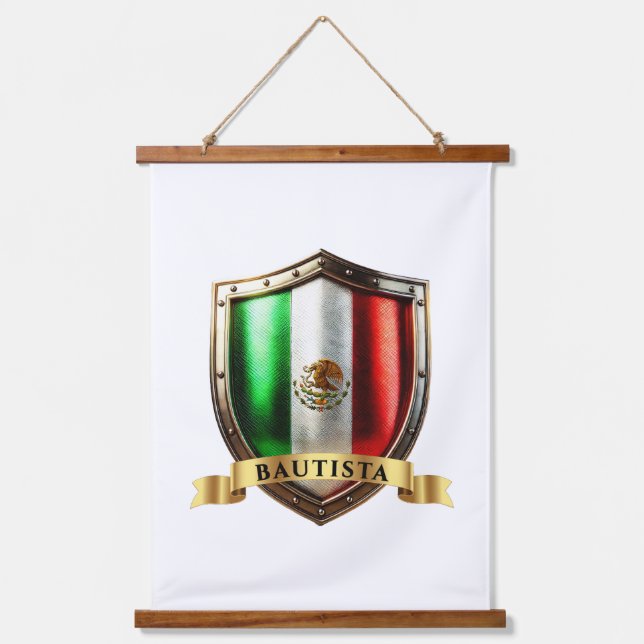 Bautista Mexico Heritage Shield Hanging Tapestry (Front)