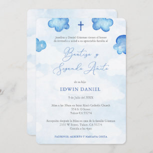 Bautizo 2ndo Añito, Baptism 2nd Birthday Party Invitation