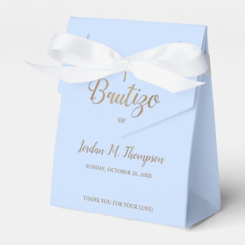 Bautizo Blue Gold Cross Spanish boy baptism  Favor Boxes