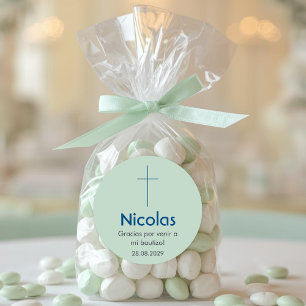 Bautizo Catholic Baptism Christening and Favors Classic Round Sticker