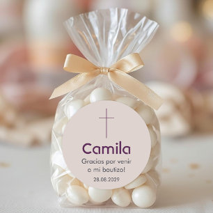 Bautizo in spanish Baptism Christening Favors Classic Round Sticker