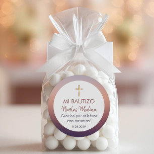 Bautizo in spanish Baptism Christening Favors Classic Round Sticker