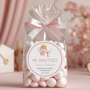Bautizo in spanish Cute Baptism Christening Favors Classic Round Sticker