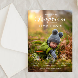 Bautizo Invitacion Baby Boy Elegant Photo Baptism Invitation