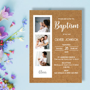 Bautizo Invitacion Baby Boy or Girl Photo Baptism Invitation