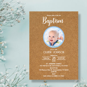 Bautizo Invitacion Photo Baby Boy or Girl Baptism Invitation
