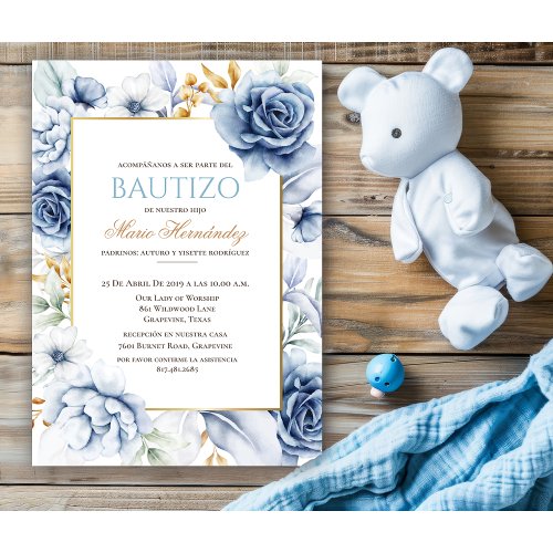 Bautizo Nio Invitacione De bautizo Nio Baptism Invitation