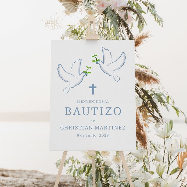 Bautizo Spanish Baby Boy Baptism Welcome Sign (Bautizo Spanish Baby Boy Baptism Welcome Sign
)