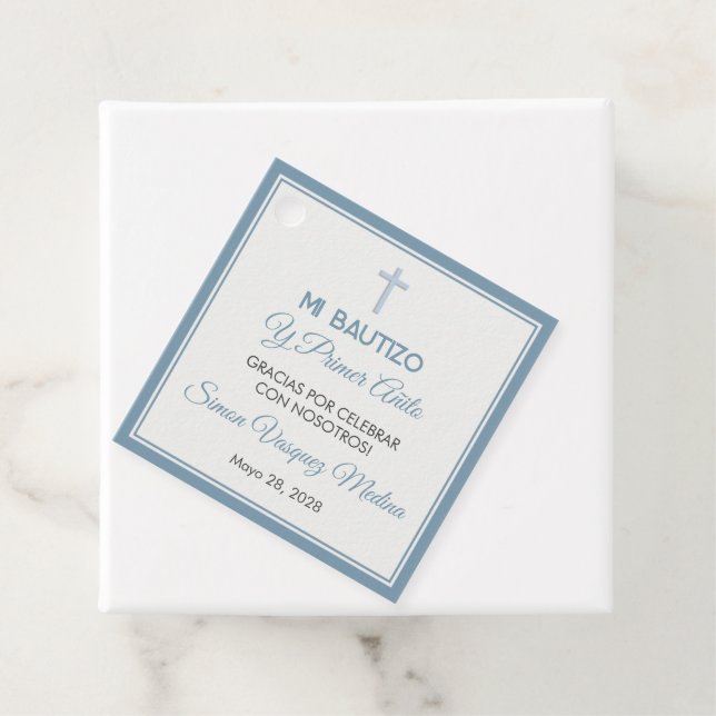 Bautizo y Primer Añito Baptism and First Birthday Favor Tags (In Situ)