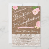 Baptism and First Birthday Bautizo y Primer Añito Invitation