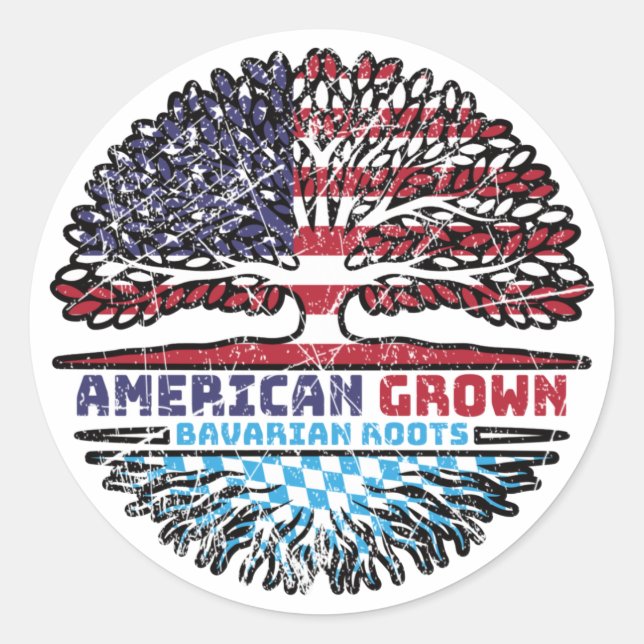 Bavaria Bavarian US American USA United States Classic Round Sticker (Front)