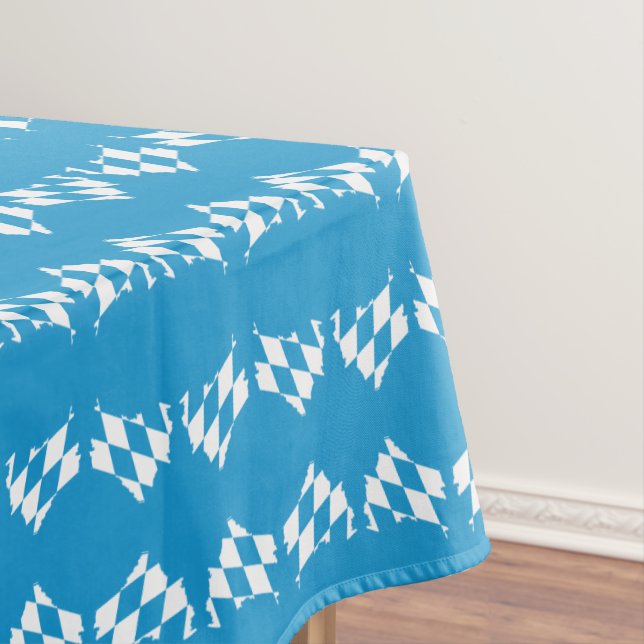 BAVARIA Bayern Flag Map OKTOBERFEST Sky Blue Tablecloth (In Situ)