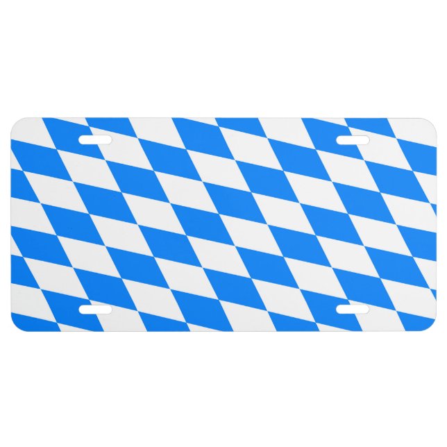 Bavaria Blue White Flag License Plate (Front)