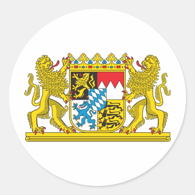 Bavaria coat of arms classic round sticker (Front)