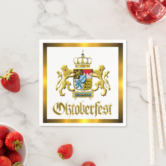 Bavaria Crest Oktoberfest Napkins (Insitu)