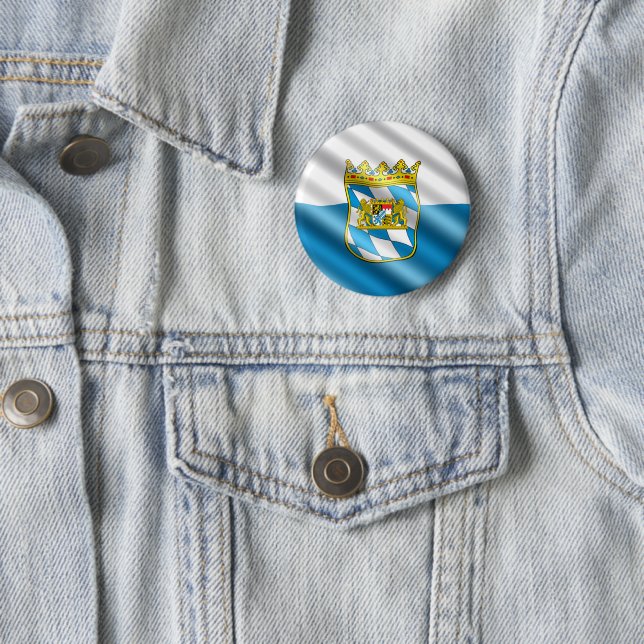 Bavaria flag pinback button (In Situ)