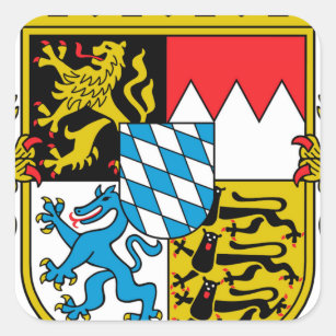 Bavaria (Germany) Coat of Arms Square Sticker