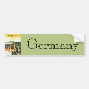 Bavaria, Germany, German Castle Vintage Travel Art Bumper Sticker