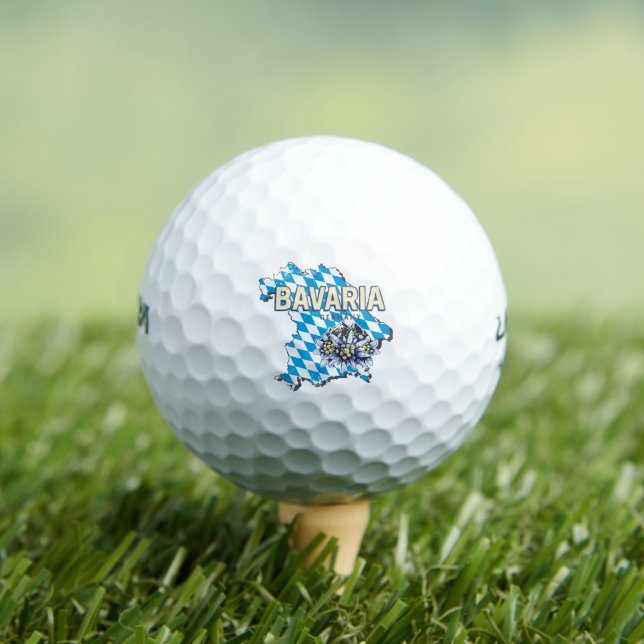 Bavaria Germany Retro Federal State Map Edelweiss Golf Balls (Insitu Tee)