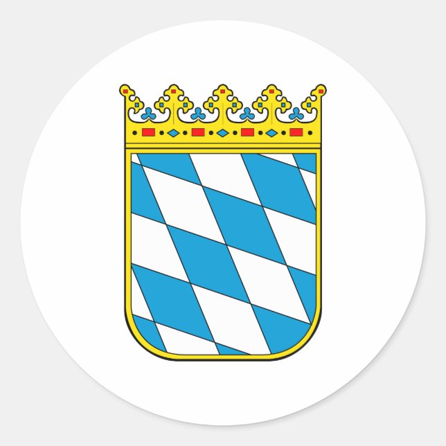 Bavaria lesser coat of arms classic round sticker (Front)