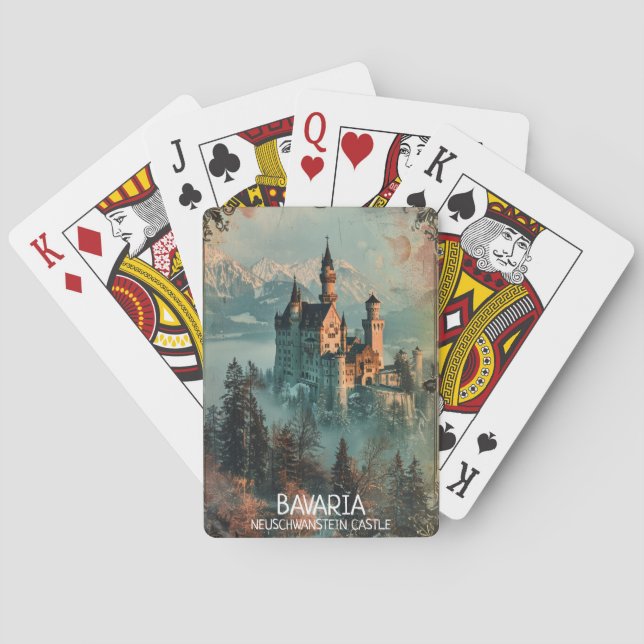 Bavaria Neuschwanstein Castle Vintage  Poker Cards (Back)