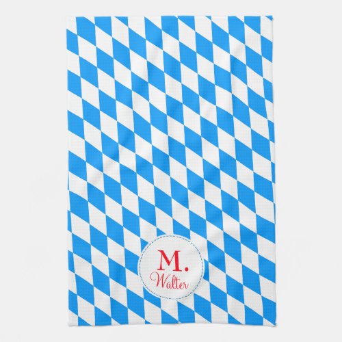 Bavaria rhombuses monogramed Kitchen Towel