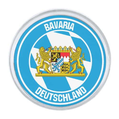 Bavaria Round Emblem Silver Finish Lapel Pin