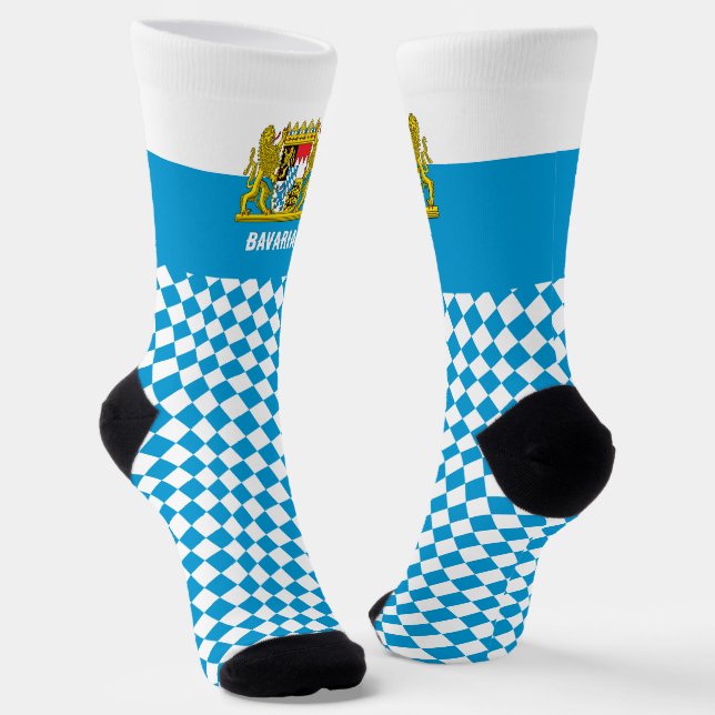 Bavaria Socks, Bavarian flag fashion / sports Socks (Angled)