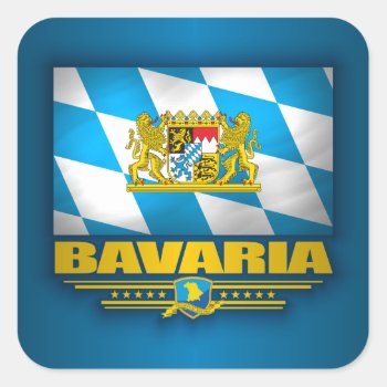 Bavaria Square Sticker by NativeSon01 at Zazzle