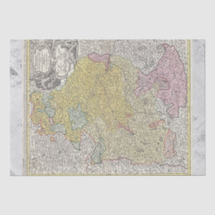 BAVARIA VINTAGE DECOUPAGE RARE THIN MAP TISSUE PAPER