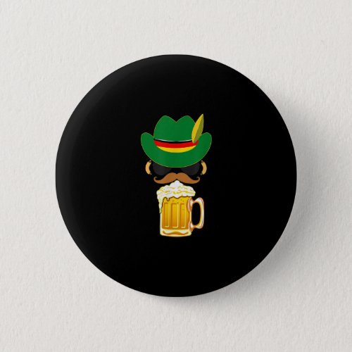 Bavarian Alpine Hat Funny German Beer Drinking Button