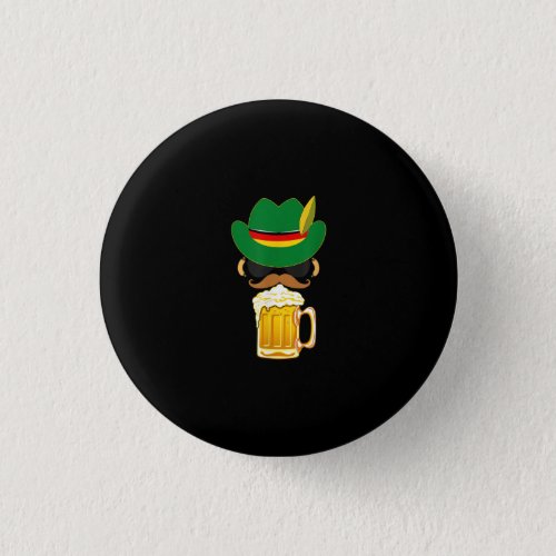 Bavarian Alpine Hat Funny German Beer Drinking Button