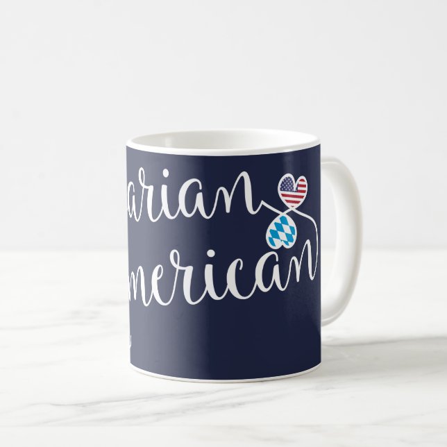 Bavarian American Entwined Hearts Mug (Front Right)