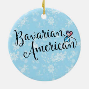 Bavarian American Hearts Holiday Decoration