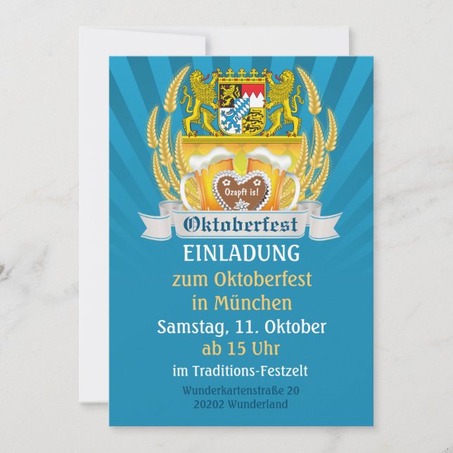 Bavarian Arms and Beer Oktoberfest Invitation (Front)
